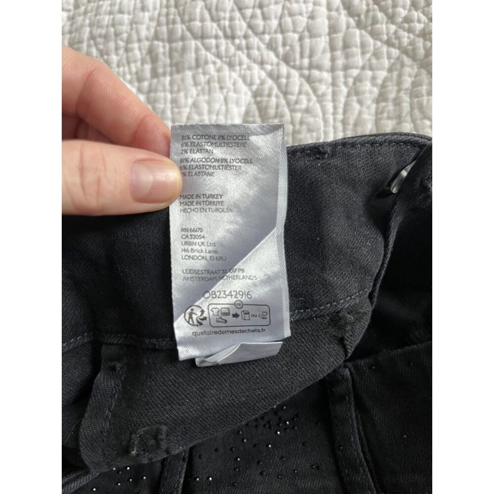 Anthropologie Maeve Colette Sparkle Crop High Rise Wide Leg Jeans Sz 28 Black - Picture 12 of 12